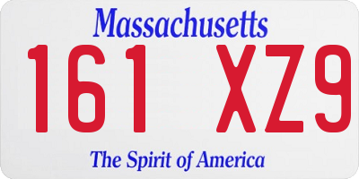 MA license plate 161XZ9