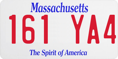 MA license plate 161YA4