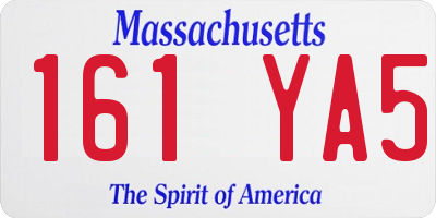 MA license plate 161YA5