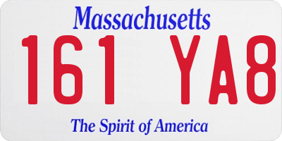 MA license plate 161YA8