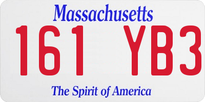 MA license plate 161YB3