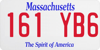 MA license plate 161YB6