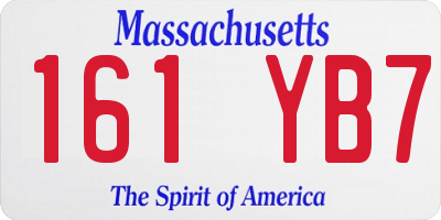 MA license plate 161YB7