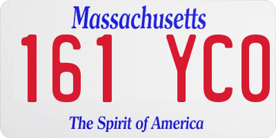 MA license plate 161YC0