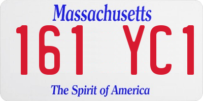 MA license plate 161YC1