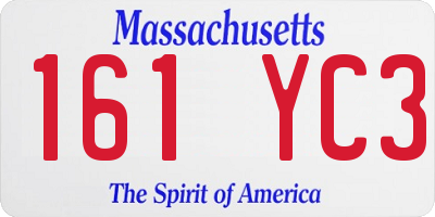 MA license plate 161YC3
