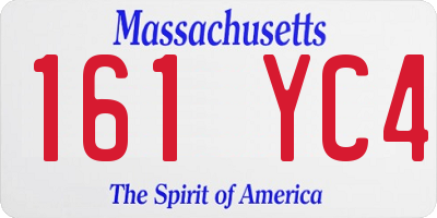MA license plate 161YC4