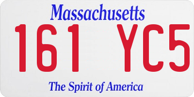MA license plate 161YC5