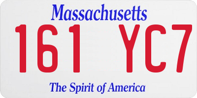 MA license plate 161YC7