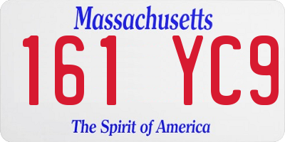MA license plate 161YC9