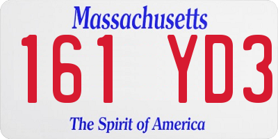MA license plate 161YD3