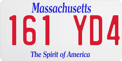 MA license plate 161YD4