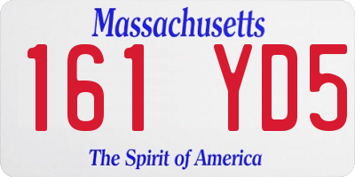 MA license plate 161YD5