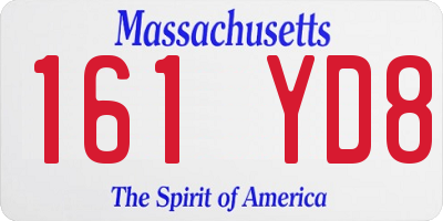 MA license plate 161YD8