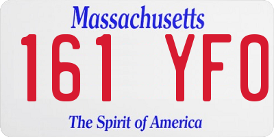 MA license plate 161YF0