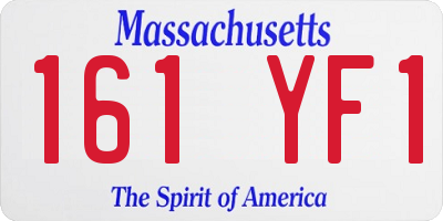 MA license plate 161YF1