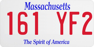 MA license plate 161YF2