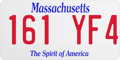 MA license plate 161YF4