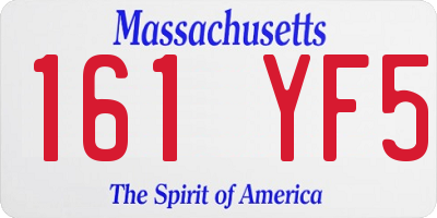 MA license plate 161YF5