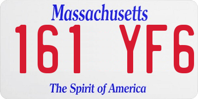 MA license plate 161YF6