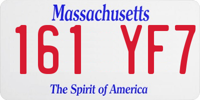 MA license plate 161YF7