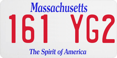 MA license plate 161YG2