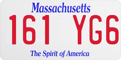 MA license plate 161YG6