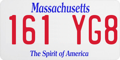 MA license plate 161YG8