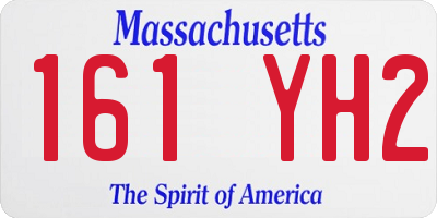 MA license plate 161YH2