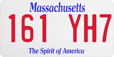 MA license plate 161YH7