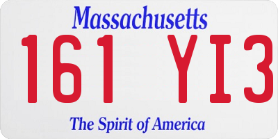 MA license plate 161YI3
