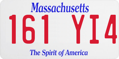 MA license plate 161YI4