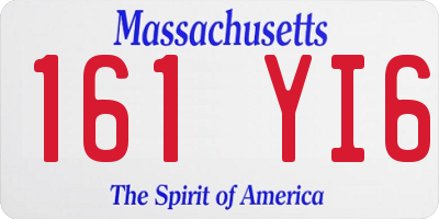 MA license plate 161YI6