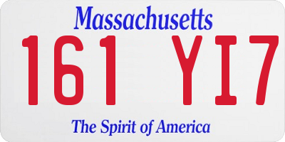 MA license plate 161YI7