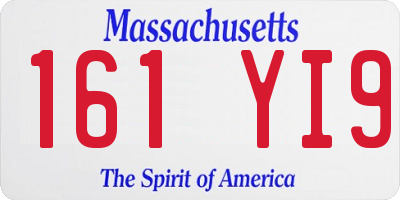 MA license plate 161YI9