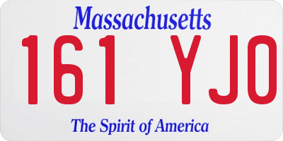 MA license plate 161YJ0