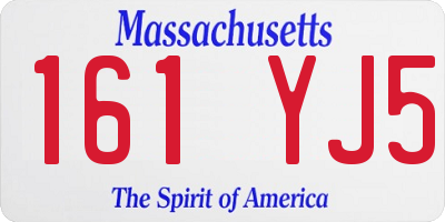 MA license plate 161YJ5