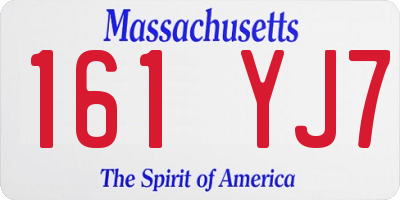 MA license plate 161YJ7