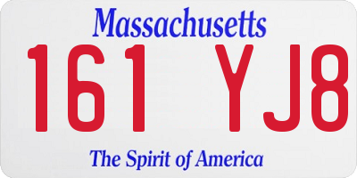 MA license plate 161YJ8