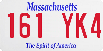 MA license plate 161YK4