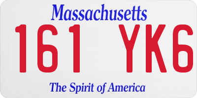 MA license plate 161YK6