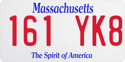 MA license plate 161YK8