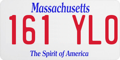 MA license plate 161YL0
