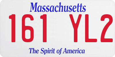 MA license plate 161YL2