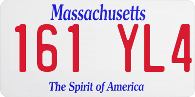 MA license plate 161YL4