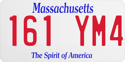 MA license plate 161YM4