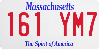 MA license plate 161YM7