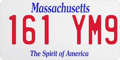 MA license plate 161YM9