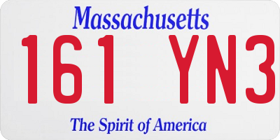 MA license plate 161YN3