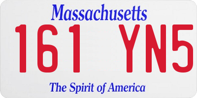MA license plate 161YN5